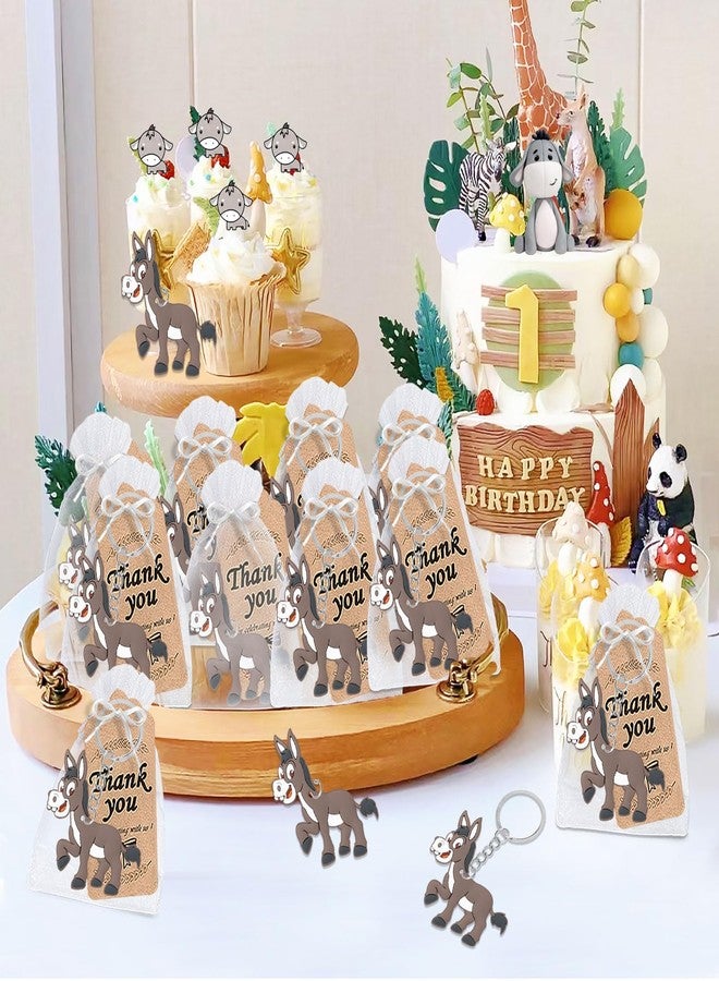 CiciBear 40 Pack Donkey Keychains Party Decoration for Guests, Barnyard Farm Animal Themed Party, Baby Shower, School Party, Zoo Kids Birthday - Image 5