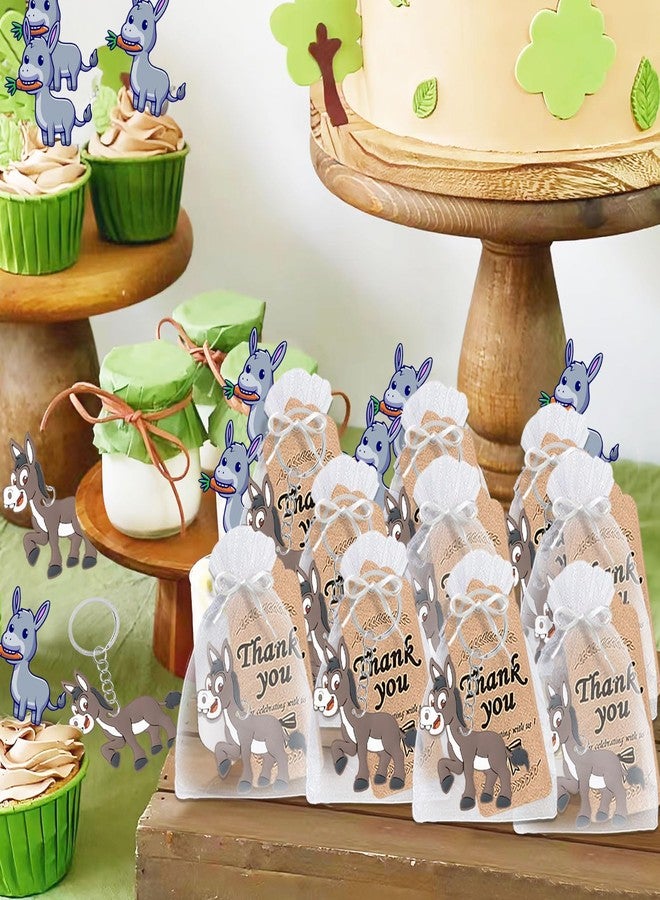 CiciBear 40 Pack Donkey Keychains Party Decoration for Guests, Barnyard Farm Animal Themed Party, Baby Shower, School Party, Zoo Kids Birthday - Image 4