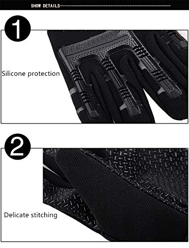 Alexvyan Cotton L Size-Running Gloves Fitness Riding Biking Outdoor Gloves Protective Hand Riding,Cycling,Bike Motorcycle Gym Gloves For Women Men,Universal Size Full Finger Season Summer&Winter,Black - Image 4