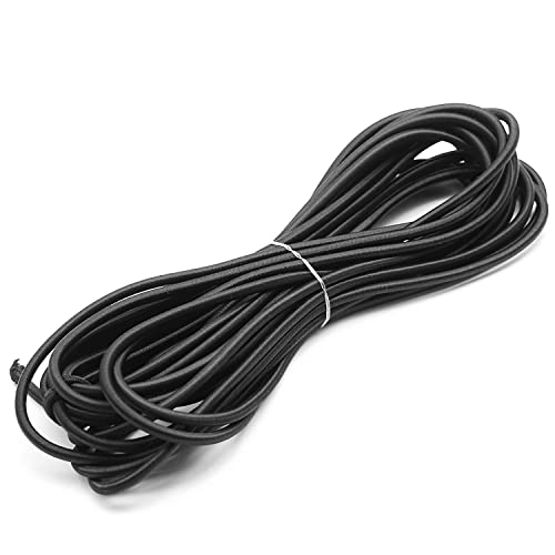 Baiann 3/16 Inch Elastic Cord Shock Marine Grade Black 30FT Bungee Stretch for DIY Projects, Tie Downs - UV and Weather Resistant, Long-Lasting Stretch Round Elastic String - Image 1