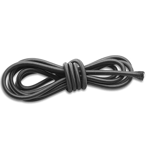 Baiann 3/16 Inch Elastic Cord Shock Marine Grade Black 30FT Bungee Stretch for DIY Projects, Tie Downs - UV and Weather Resistant, Long-Lasting Stretch Round Elastic String - Image 2