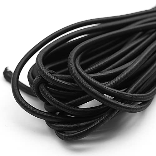 Baiann 3/16 Inch Elastic Cord Shock Marine Grade Black 30FT Bungee Stretch for DIY Projects, Tie Downs - UV and Weather Resistant, Long-Lasting Stretch Round Elastic String - Image 5