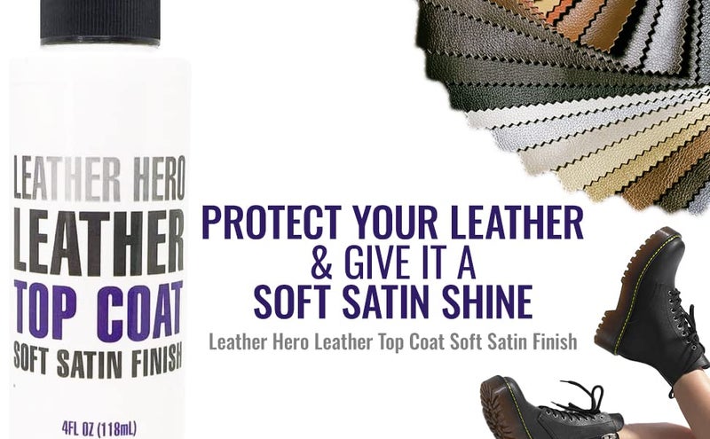 Leather Hero Top Coat – Leather Sealant & Protective Finish for Dye, Paint, Car Seats, Shoes & More – Scratch-Resistant Color Restorer with Applicator – 4oz(Satin Finish) - Image 3