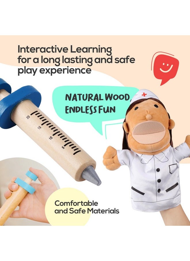 BETTERLINE - Pretend Toy Medical Kit With Doctor & Nurse Hand Puppets Eases Fear For Kids Educational Roleplay Toy For Toddlers & 3+ Toys For Girls Boys Pretend Playset Kids Doctor Set - Image 1