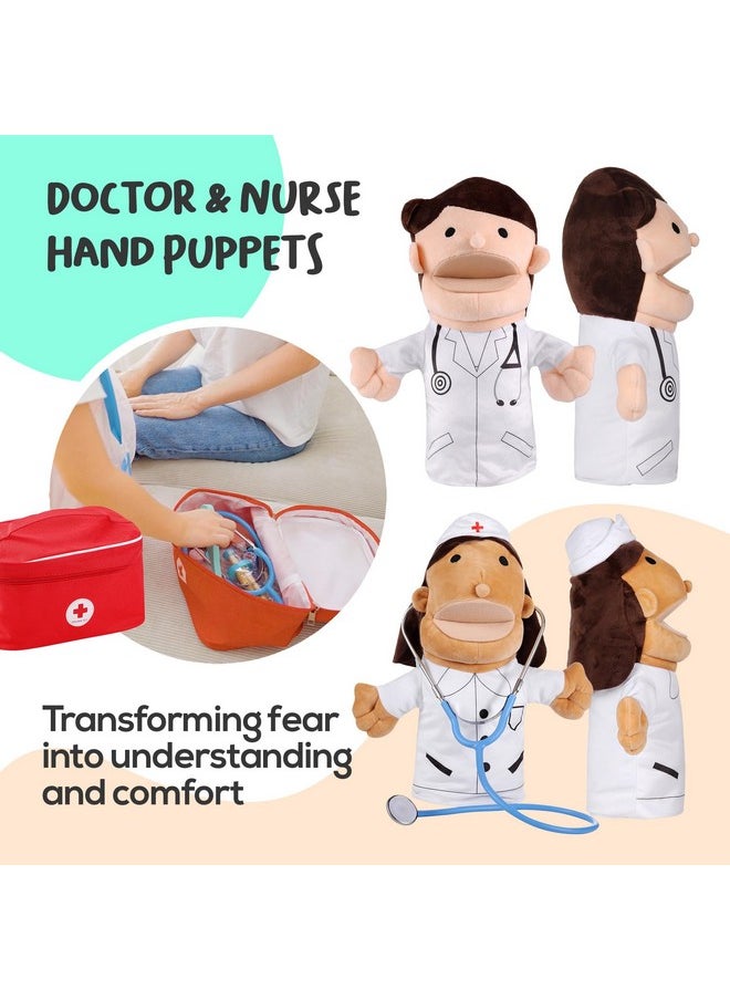 BETTERLINE - Pretend Toy Medical Kit With Doctor & Nurse Hand Puppets Eases Fear For Kids Educational Roleplay Toy For Toddlers & 3+ Toys For Girls Boys Pretend Playset Kids Doctor Set - Image 1