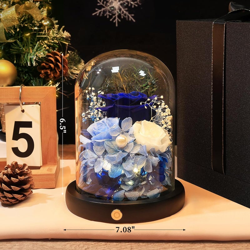 FIACO Preserved Flowers Rose Gifts for Women, Birthday Gifts Eternal Rose in Glass Dome Long-Lasting Real Forever Flowers Gifts for Mom Grandma Wife Girlfriend - Image 3