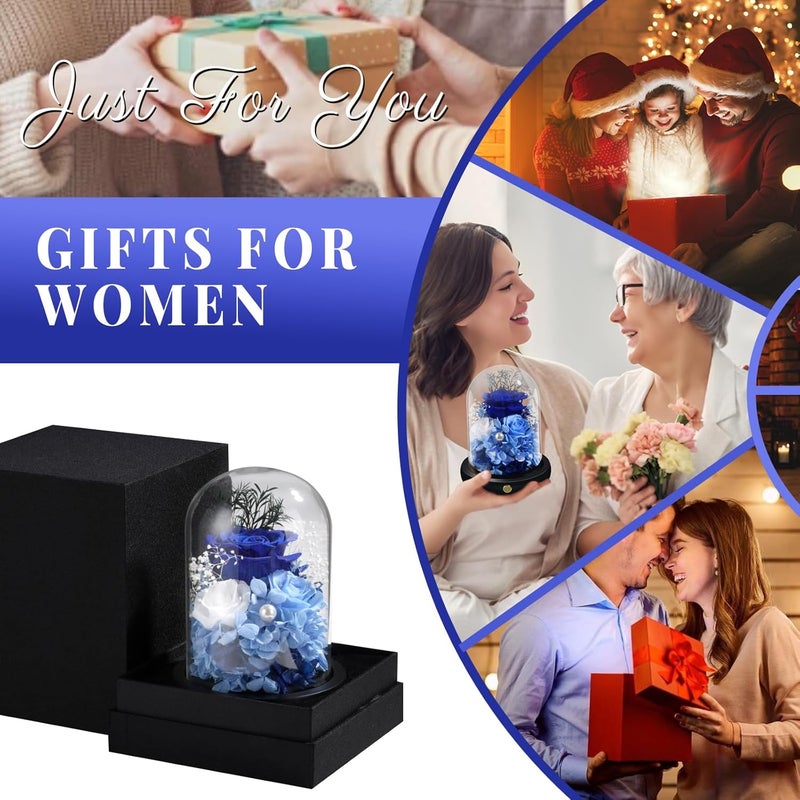 FIACO Preserved Flowers Rose Gifts for Women, Birthday Gifts Eternal Rose in Glass Dome Long-Lasting Real Forever Flowers Gifts for Mom Grandma Wife Girlfriend - Image 5