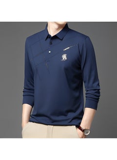 REOCLE Men's Polo Shirts Slim-Fit Long Sleeve Pique Polo Shirts Quick Dry Performance Tactical Shirts Pique Jersey Golf Shirt Shiny Silk Polo Shirt  - Image 2