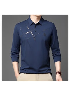 REOCLE Men's Polo Shirts Slim-Fit Long Sleeve Pique Polo Shirts Quick Dry Performance Tactical Shirts Pique Jersey Golf Shirt Shiny Silk Polo Shirt  - Image 4
