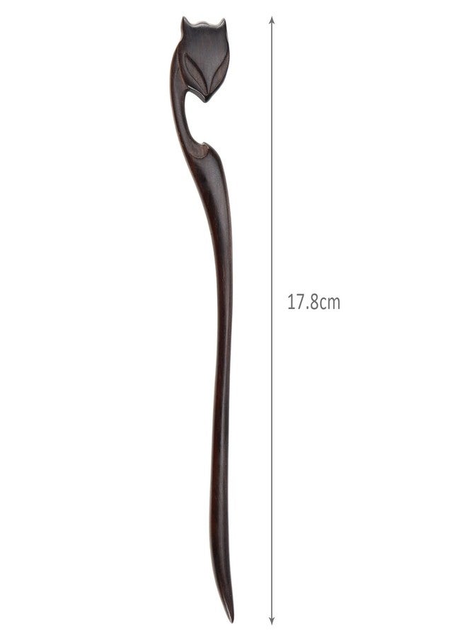 مايكرو تريدرز دبوس شعر خشبي على شكل ثعلب من مايكرو تريدرز، دبوس شعر عتيق، دبوس شعر مرفوع، دبوس شعر تقليدي، إكسسوارات شعر للنساء، تسريحات شعر مرفوعة كاملة، تسريحات شعر منخفضة - Image 4