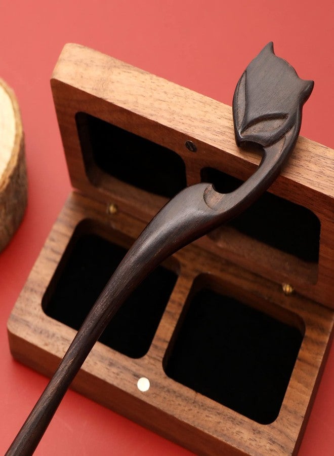 مايكرو تريدرز دبوس شعر خشبي على شكل ثعلب من مايكرو تريدرز، دبوس شعر عتيق، دبوس شعر مرفوع، دبوس شعر تقليدي، إكسسوارات شعر للنساء، تسريحات شعر مرفوعة كاملة، تسريحات شعر منخفضة - Image 5