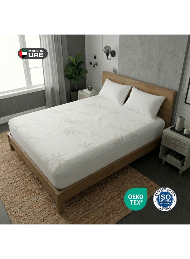 Easeliving Waterproof Bamboo Mattress Protector 90x200 – Hypoallergenic Soft Knitted Breathable Bamboo Fabric | Deep Pocket upto 35cm with 360° elastic skirt | Machine Washable Mattress Cover - Image 1