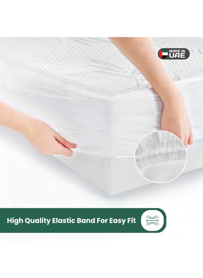 Easeliving Waterproof Bamboo Mattress Protector 90x200 – Hypoallergenic Soft Knitted Breathable Bamboo Fabric | Deep Pocket upto 35cm with 360° elastic skirt | Machine Washable Mattress Cover - Image 3