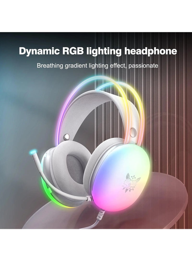 onikuma X25 RGB Gaming Headset - 50MM Drivers - noise Cancellation Microphone - Image 3