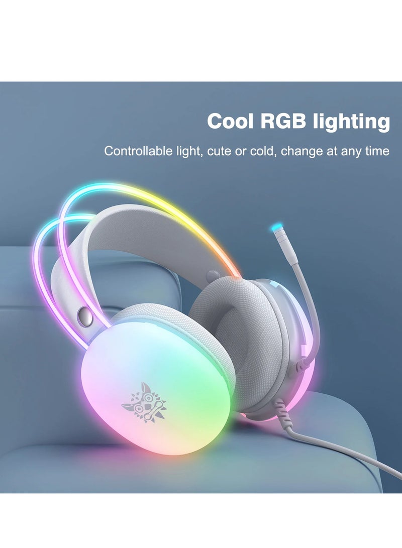 onikuma X25 RGB Gaming Headset - 50MM Drivers - noise Cancellation Microphone - Image 4