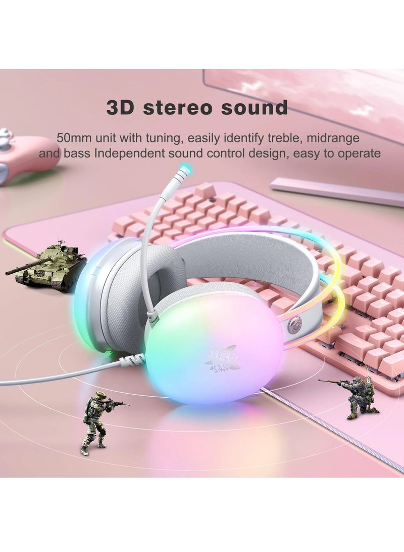 onikuma X25 RGB Gaming Headset - 50MM Drivers - noise Cancellation Microphone - Image 5