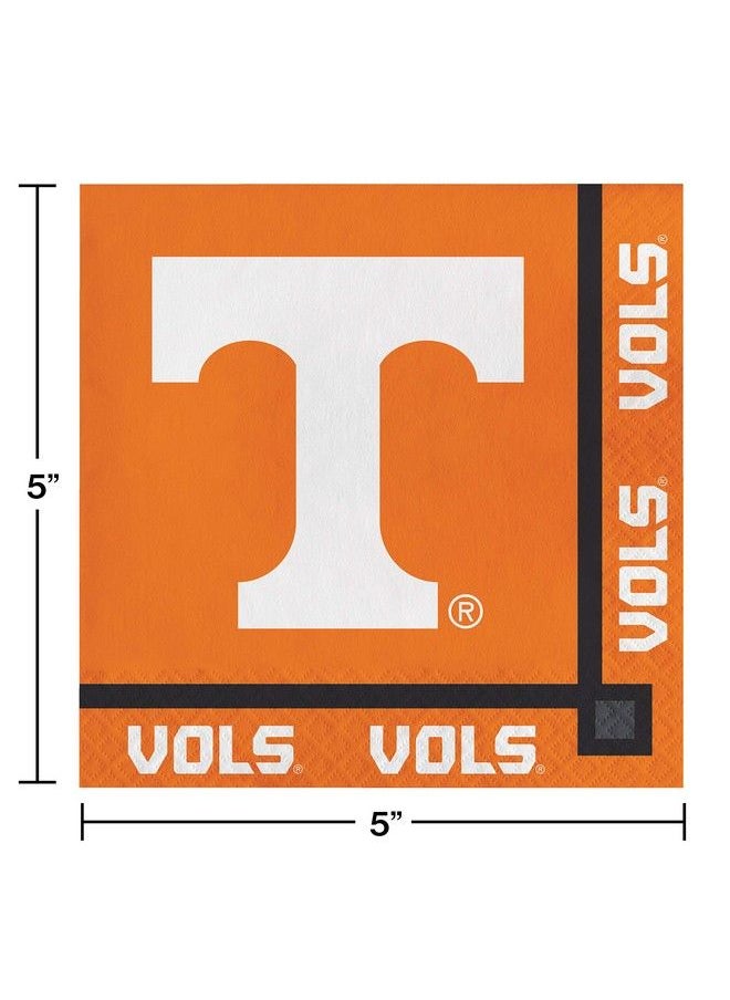 CREATIVE CONVERTING - University Of Tennesse Knoxville Beverage Napkins Orange/White - Image 1