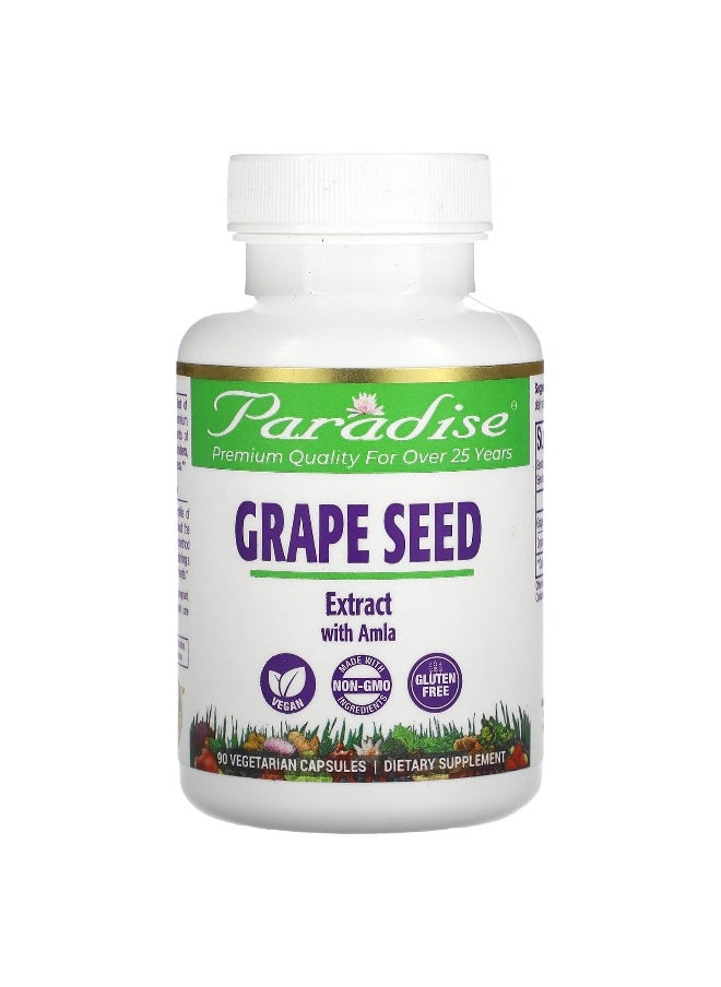 Paradise Herbs Paradise Herbs, Grape Seed Extract with Amla, 90 Vegetarian Capsules  - Image 1