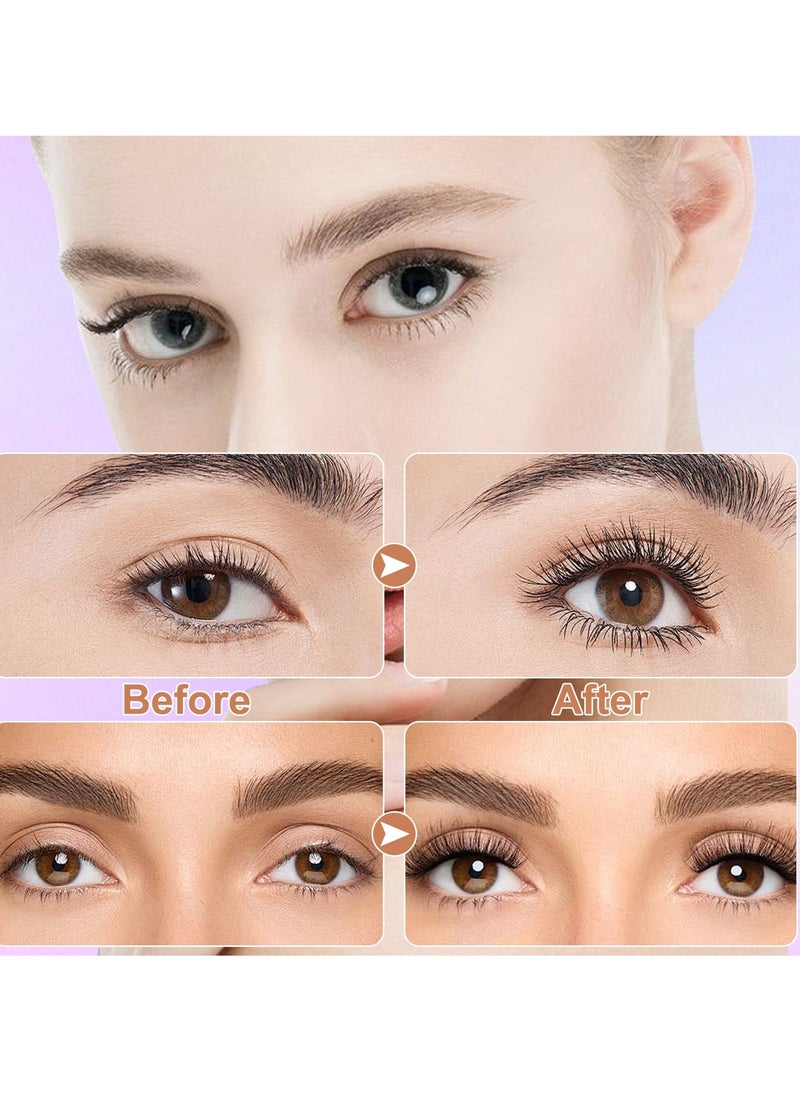 Excefore - Waterproof Self-Adhesive Eyelashes with Eyelash Glue Pen - 3 Pairs of Reusable Wispy Fluffy Lashes for a Natural Look, Easy DIY Extension at Home for Beginners (Natural) - Image 1