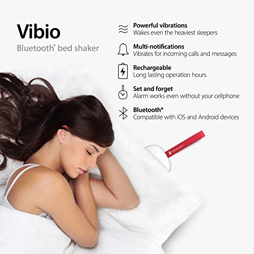 Bellman & Symfon Vibio Bluetooth Bed Shaker – Silent Vibrating Travel Alarm Clocks for Heavy Sleepers – Portable Rechargeable Clock with Multiple Alarms, Call and Message Alerts Easy to Pack for Trips - Image 2