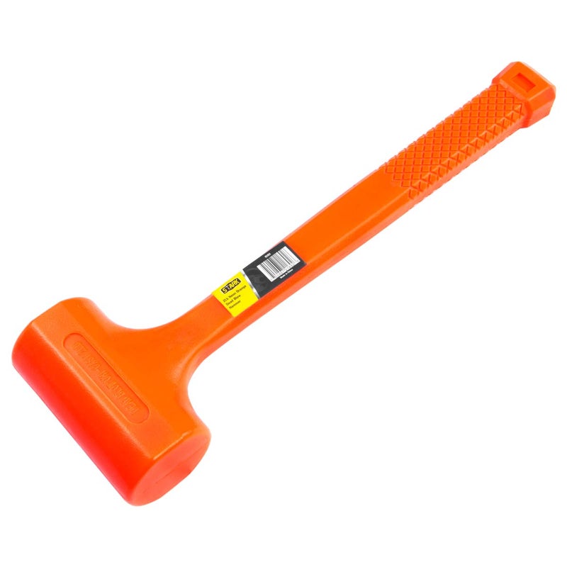 Stark USA 9-Pounds Dead Blow Hammer Mallet with Non-Marring Rubber Coating 9lbs Head Checkered Grip Handle Rebound Resistant Unibody Molded, Orange - Image 1