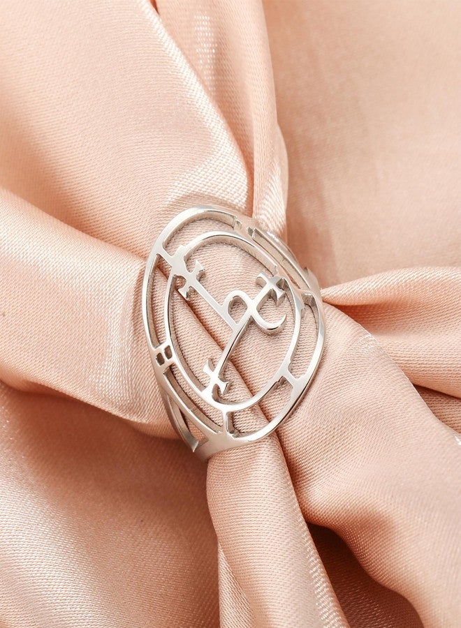 EUEAVAN Sigil of Lilith Ring for Women Men Demon Lilith Goddess Statement Ring Lucifer's Sign Pagan Witchcraft Mythology jewelry Lilith Gift (silver, 9) - Image 3