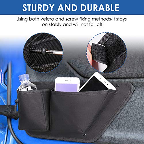 CALBEAU Oxford Front Door Storage Pockets Box, 2PCS Door Storage Pockets for 2011-2018 Jeep Wrangler JK JKU Accessories 2/4-Door, Door Net Pocket Replacement - Image 2