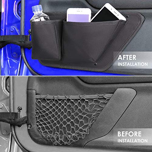 CALBEAU Oxford Front Door Storage Pockets Box, 2PCS Door Storage Pockets for 2011-2018 Jeep Wrangler JK JKU Accessories 2/4-Door, Door Net Pocket Replacement - Image 5