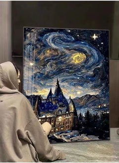 SYOSI Diamond Painting, Diamond Art Painting Kits for Adults Kids, Diamond Painting Moon Kits, DIY Full Drill Crystal Rhinestone, Home Wall Decor Art DIY Crafts Kits Perfect for Gift(Without Frame)  - Image 4