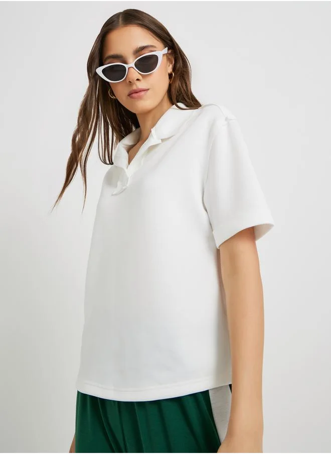 تايك تو Take Two Solid Regular Fit Short Sleeve Polo T-Shirt