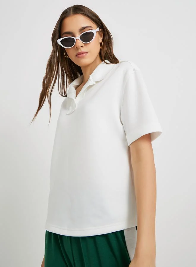 Take Two Take Two Solid Regular Fit Short Sleeve Polo T-Shirt