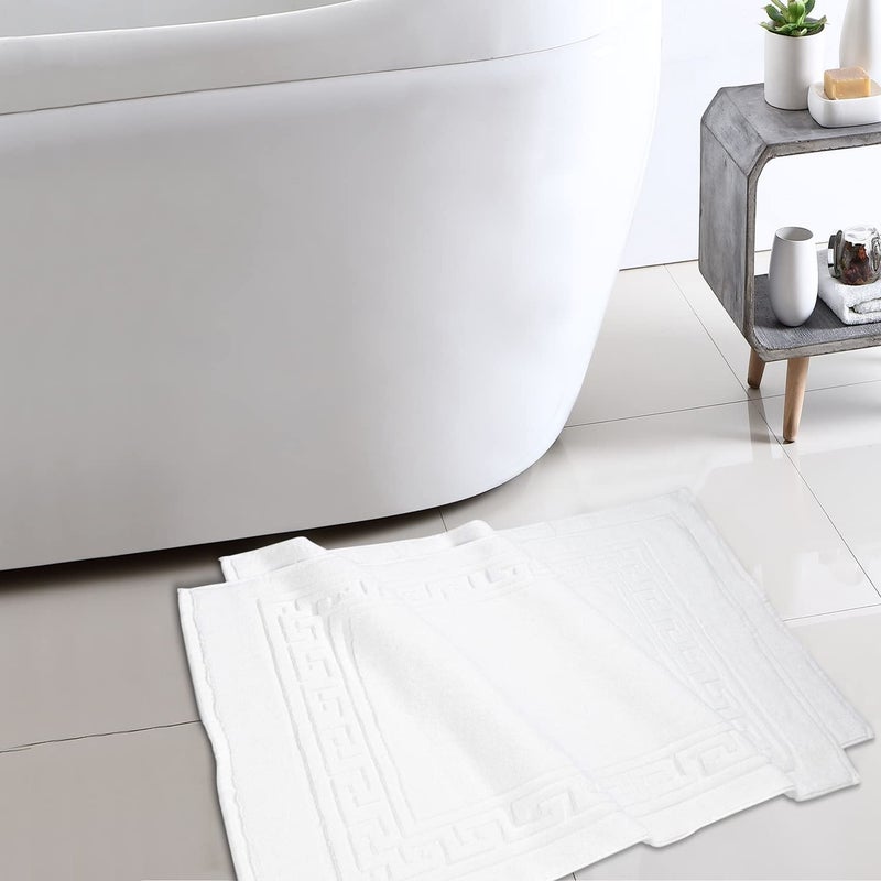 سوبيريور Superior Hotel & Spa Quality Bath Hats - مجموعة من سجاد حمامين 100 ٪ سجادة الحمام القطنية أبيض 22 "" × 35 "" - Image 2