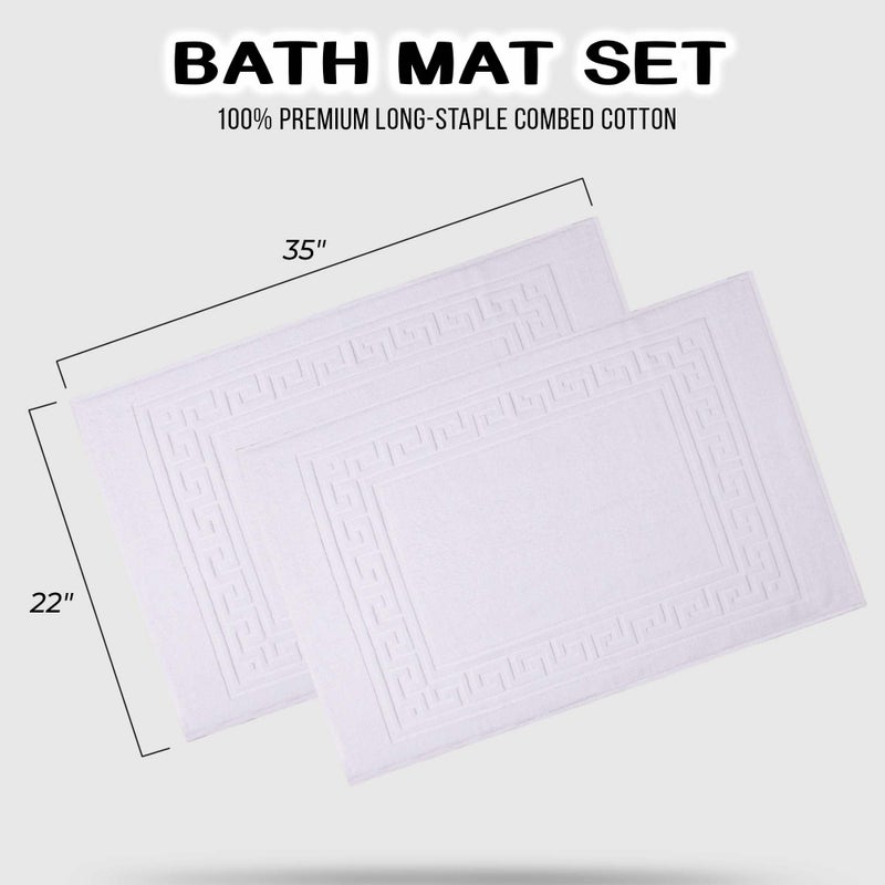 سوبيريور Superior Hotel & Spa Quality Bath Hats - مجموعة من سجاد حمامين 100 ٪ سجادة الحمام القطنية أبيض 22 "" × 35 "" - Image 3