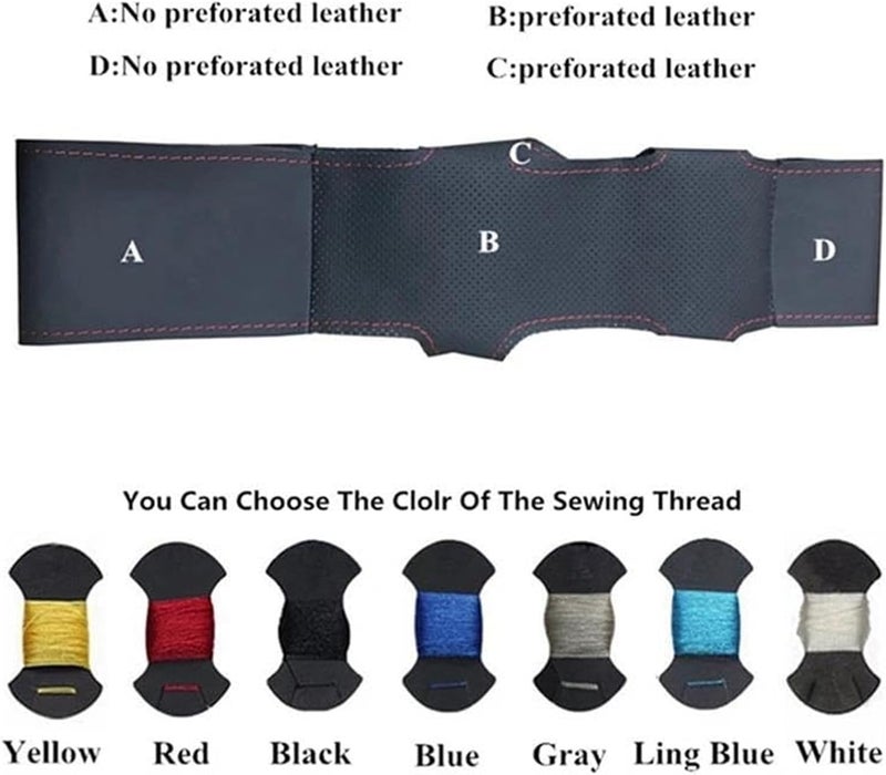 Wivplex Anti-Slip Leather Steering Wheel Cover for GMC Sierra - Image 2