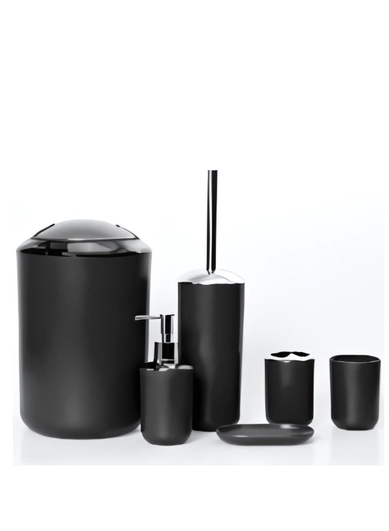 erorex 6-Piece Modern Bathroom Accessories Set – Black