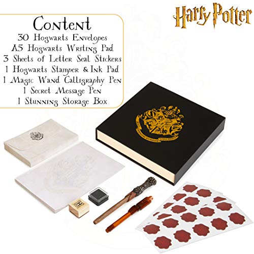 Harry Potter Gifts Kids Calligraphy Writing Set with Wand Pen, Invisible Ink, Hogwarts Envelopes, Stationery Kit Cool Collectible Keepsake Gift Box - Image 5