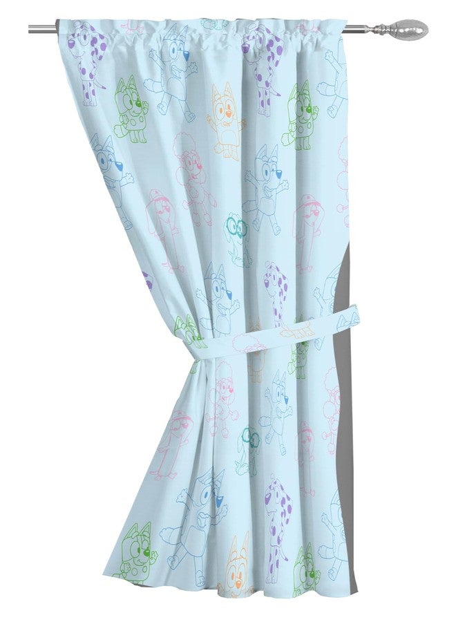 جاي فرانكو ستائر نوافذ جاي فرانكو لغرفة نوم الأطفال، طقم ستائر من 4 قطع مع رباطين، أزرق - أزرق فاتح، 42 بوصة عرض × 63 بوصة طول (عبوة من قطعتين) - Image 4