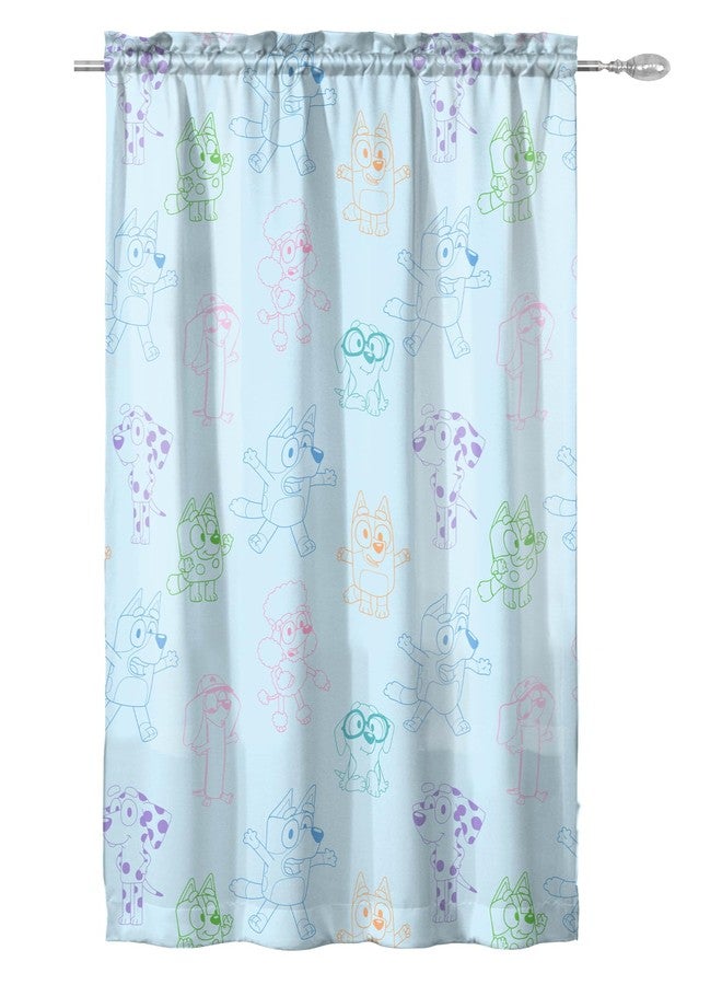 جاي فرانكو ستائر نوافذ جاي فرانكو لغرفة نوم الأطفال، طقم ستائر من 4 قطع مع رباطين، أزرق - أزرق فاتح، 42 بوصة عرض × 63 بوصة طول (عبوة من قطعتين) - Image 3