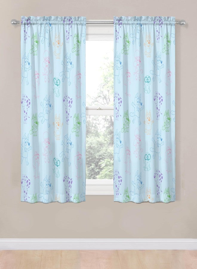 جاي فرانكو ستائر نوافذ جاي فرانكو لغرفة نوم الأطفال، طقم ستائر من 4 قطع مع رباطين، أزرق - أزرق فاتح، 42 بوصة عرض × 63 بوصة طول (عبوة من قطعتين) - Image 2