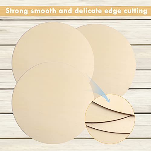 KOOCHOICE Wood Circles for Crafts,12 Pack 12 Inch Unfinished Wood Blank Rounds Wooden Cutouts for Crafts, Door Hanger, Door Design, Wood Burning - Image 3