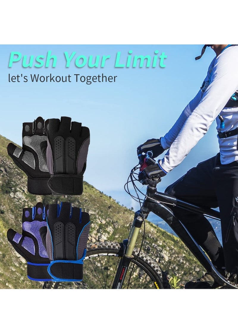 Cuken Weightlifting Gloves, Available For Both Men And Women, Non-Slip Silicone And Wrist Support With Adjustable Velcro Straps, Suitable For Fitness Training Weightlifting, Cycling (Blue)  - Image 5