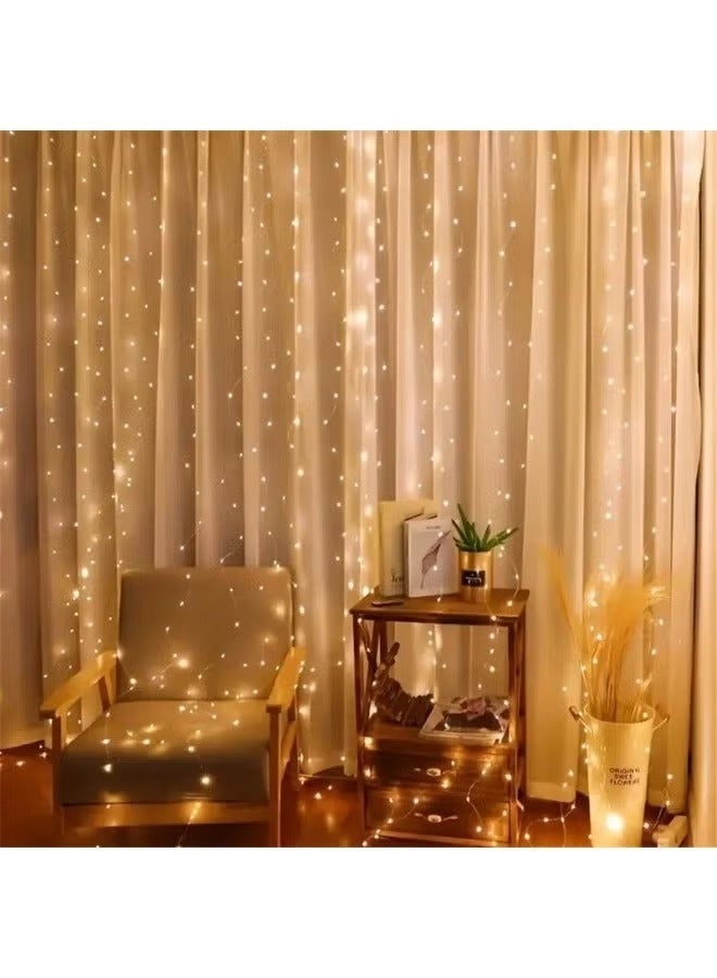 شريط إضاءة LED تزييني بطول 100 متر – أضواء زينة (Fairy lights) تتميز بخمسة أوضاع للتشغيل (ثابت، ووميض، وأنماط موجية)؛ مثالية لشهر رمضان والمناسبات الخاصة وحفلات الزفاف. - Image 3