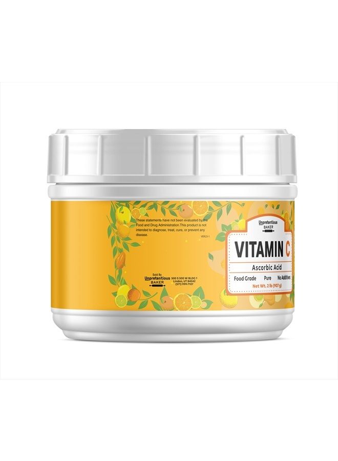 Unpretentious Vitamin C Powder Baker (2 lb) Ascorbic Acid, Resealable Tub - Image 2