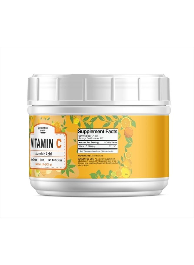 Unpretentious Vitamin C Powder Baker (2 lb) Ascorbic Acid, Resealable Tub - Image 3