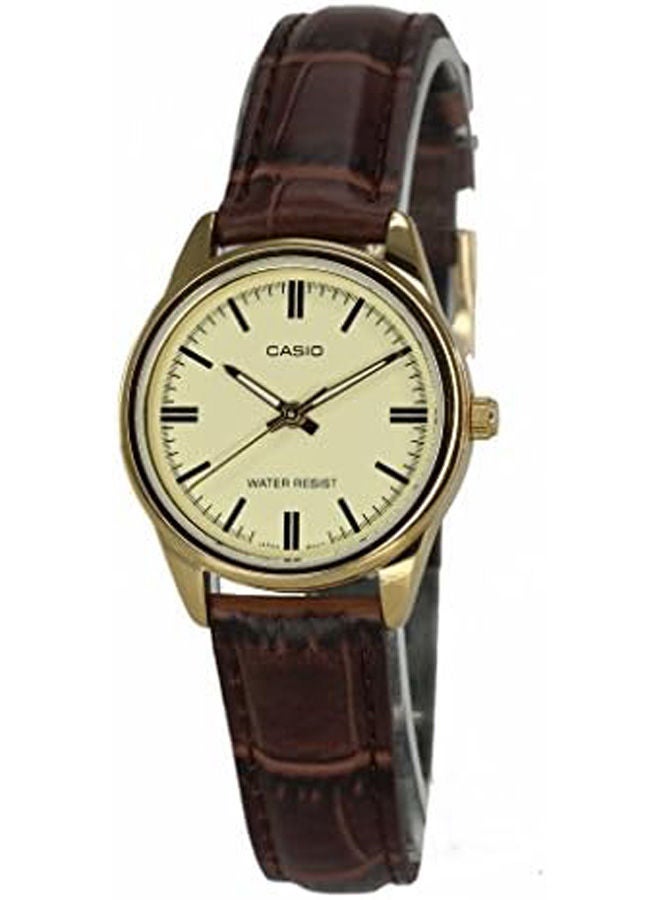 كاسيو ساعة يد من جلد نظام ثنائي LTP-V005GL-9AUDF - Image 1