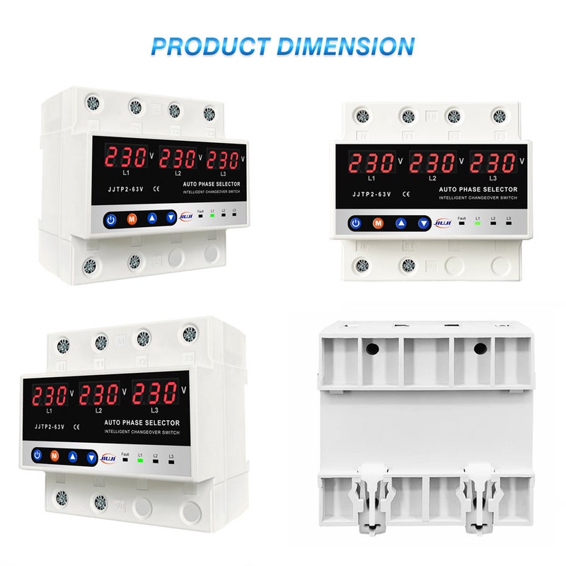 Multifunctional Microcontroller Based 3P Voltage Protector Digital Display Voltage Meter Adjustable Voltage Protective Device with Automatic Phase Switching Function - Image 3