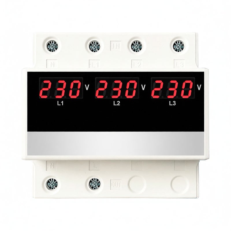 Multifunctional Microcontroller Based 3P Voltage Protector Digital Display Voltage Meter Adjustable Voltage Protective Device with Automatic Phase Switching Function - Image 1