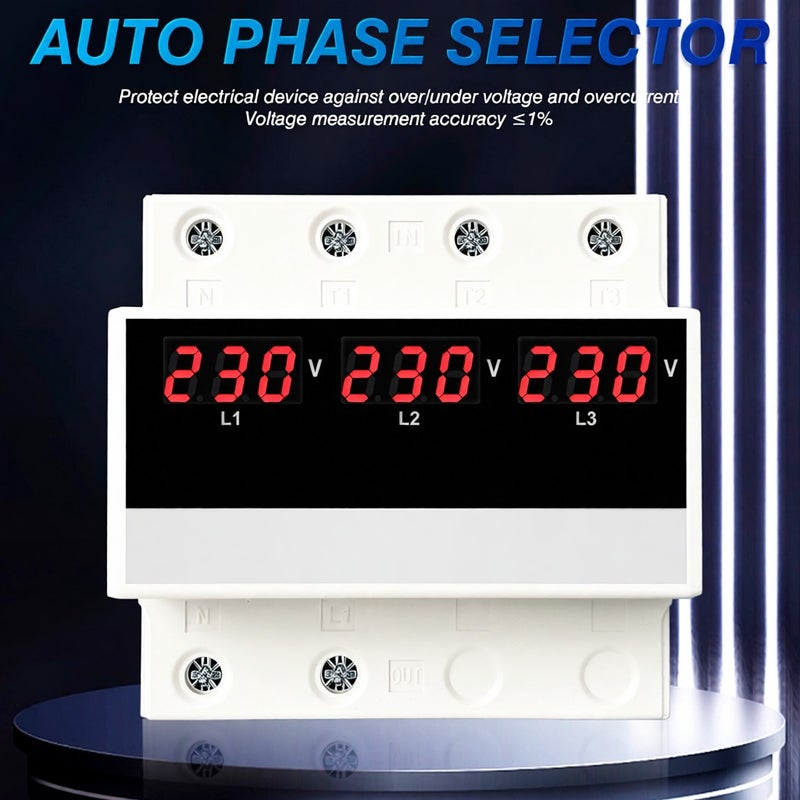Multifunctional Microcontroller Based 3P Voltage Protector Digital Display Voltage Meter Adjustable Voltage Protective Device with Automatic Phase Switching Function - Image 4