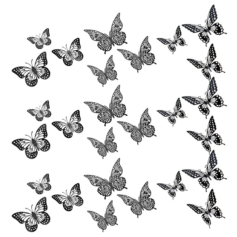 36pcs Metal Texture Butterflies Wall Decor 3D Butterflies Ornament Home Decor - Image 1