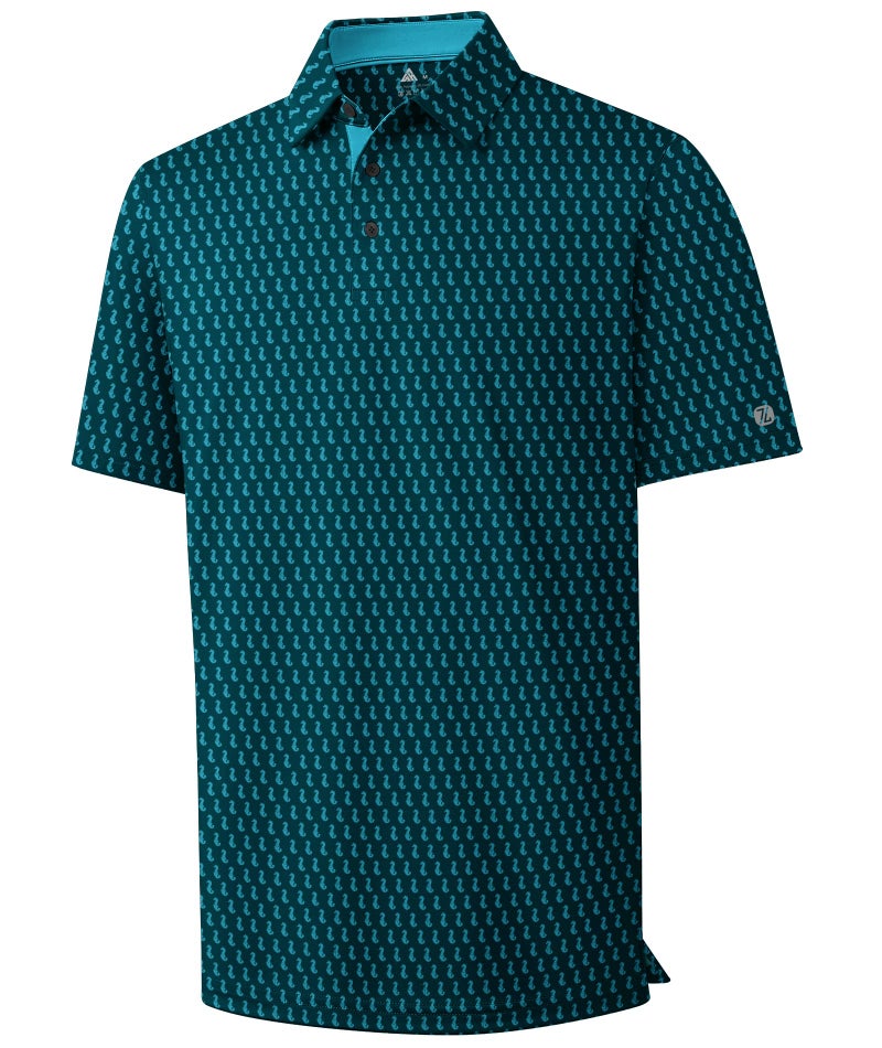 ZITY Mens Golf Shirts Short Sleeve Print Patterns Performance Moisture Wicking Polo Shirt - Image 1